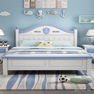 Small Apartment Children's Bed1.351.8m Double Bed Modern Simple Bedroom Single Bed 1.8m1.5Solid Wood