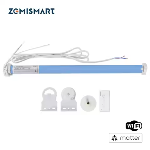 Zemismart Matter Over WiFi Curtain Motor for 37 38mm Tube Homekit Google Home App Control Roller Bli