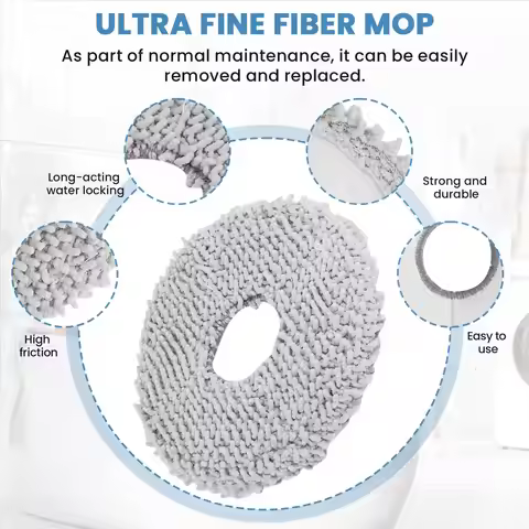 Pack of 12 Wipes for Xiaomi X10+&Dreame L10S Ultra/L10 Ultra Robot Vacuum Cleaner, Microfibre Wet Mo