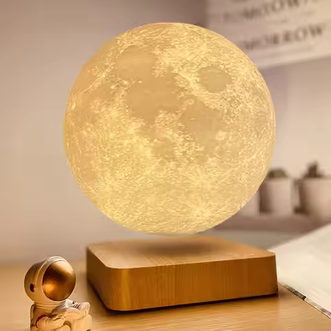 Levitating Luna Maglev Moon Lamp 3D printing Moon 14cm 18cm Three Color Adjustable Magnetic Levitati