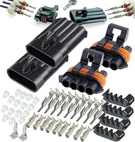 (2-Pack) 4-Pin Metri-Pack 150 Series 4-Way 16V & 14amps Connector w/20 22 AWG Sealed