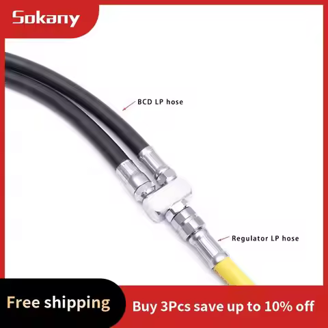 A59E-1 PCS Diving Regulator Connected To Bcd3-Way Tee Connector 1X9/16-18 2A UNF To 2X3/8-24 UNF Chr