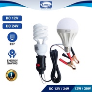 LEMAX DC 12V 24V LED Light Bulb E27 12W 30W Set With Clips Solar Bazaar Pasar Malam Light Bulbs Camp