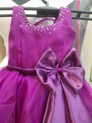 Magenta flower girl dress gown