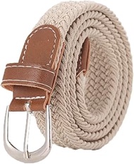 Stretch Belt Men,Mens Gift Woven Braided Web Belt 1" for Golf Casual Pants Shirts Jeans Beige Color