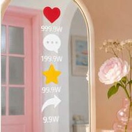 2Pcs Cute Social Media Inspired Acrylic Decor Sticker, Funny Like Comment Star Share Design, Waterpr
