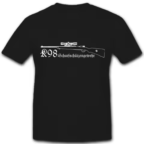 WWII German Sniper Weapon K98 Sniper Rifle T-Shirt 100% Cotton O-Neck Summer Short Sleeve Casual Men