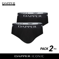 DAPPER [PACK 2 ชิ้น] กางเกงชั้นในชาย Dapper Iconic Pima Cotton ทรง Briefs สีดำ