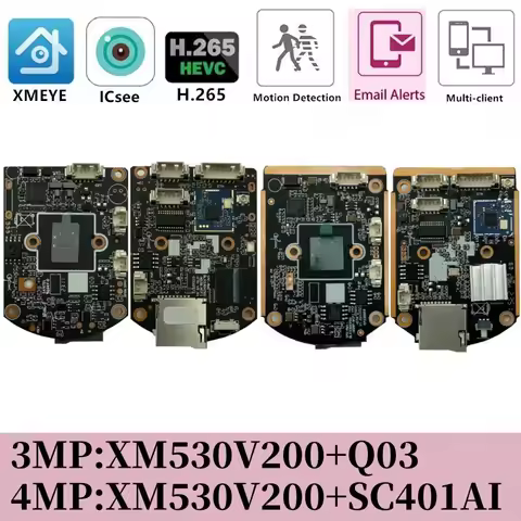 WIFI PTZ Audio 3/4MP IP Camera Module Board XM530V200+SC401AI ICsee XMeye CMS onvif P2P Motor Contro