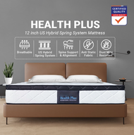[FREE GIFT 1 X RM99 T-SHIRT]  [FREE SHIPPING] Health Plus Tilam Mattress 12 inch US Hybrid Spring Sy
