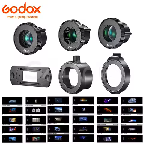 Godox AK-R21 Accessory Projection Attachment Lens Round /Fresnel Head Adapter Slide Set for V1 V100 