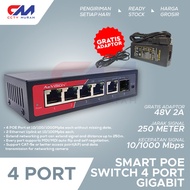 POE SWITCH 4 PORT GIGABIT 10/100/1000 4 POE + 1 UPLINK + 1 SPF PORT