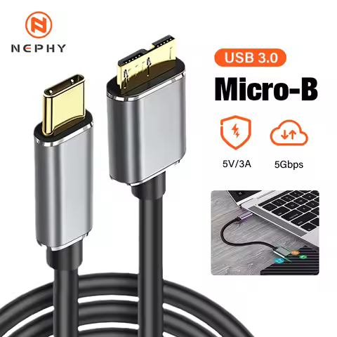 Gold Plated Micro B USB 3 0 to Type C Cable Adapter Connector 5Gbps External Hard Drive Disk Cable T