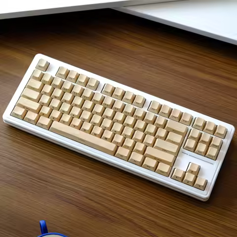 136 Keys Backlit Wood Grain Keycaps Cherry Profile Side Light Transmission Keycap For F75 RK84 GMK67
