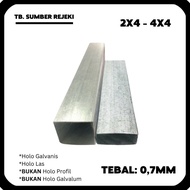 BESI HOLO HOLOW HOLLOW GALVANIS 2x4 4x4 Tebal 0,7MM 07 MM - 4Mtr/pcs