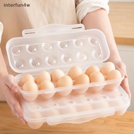 interfun4w 1Pc 12/18 Grid Egg Storage Box With Lid Kitchen Refrigerator Egg Box Egg Drop Ra Househol
