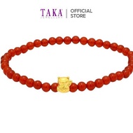 FC1 TAKA Jewellery 999 Pure Gold Beads Bracelet Fortune Cat