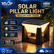 Solar Light Outdoor Waterproof Solar Post Light LED Light Solar Garden Lamp Tri Color Pillar Light