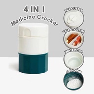 4IN1 Medicine Cracker Cutter Portable Tablet Separator Grinding Pill Box Medicine Divider Travel Spl