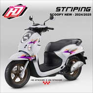 HONDA HD Scoopy Striping Sticker 2024 2025 2026 Gen 6 Decal Sticker ScoopyHONDA White Variant HD-06
