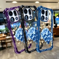 Casing hp for SAMSUNG GALAXY A50 A50S A51 A52 A52S A55 4G/5G Aesthetic Hydrangea Flower Gold Butterf