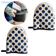 COLO Comfortable and Safe Cotton Oven Mitts with Japanese Dots Pattern Oven Gloves Suitable for Bake