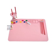 Reusable Silicone For Kids Art Pink Collapsible Crafting Watercolor Brush Holder Paint Tray Resin Casting Painting Mat