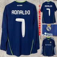 Reproduction 2010 11 season Real Madrid away long short sleeve retro old jersey No 7 Ronaldo footbal