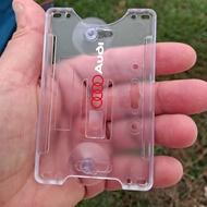 [Ready Stock] Audi Logo Car Windscreen CARD HOLDER PVC RFID UHF SECURITY GATE/ Transparent Car Organ