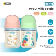 Drisla PPSU Baby Bottle 5oz/8oz Wide Neck Air-Tight Anti-Chokin Anti-Colic(8oz+handle) PB01