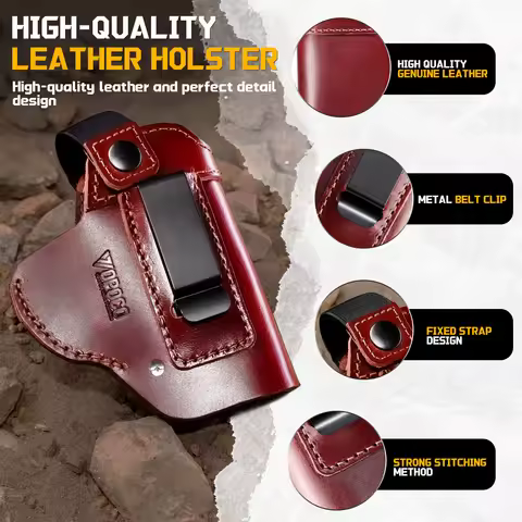 IWB Leather Holster Universal Gun Holster Concealed Carry Fits Glock 17/19/42/43X Taurus G2/G2C/G3C 