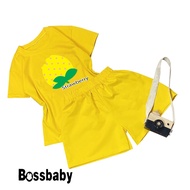 Yellow strawberry children's outfit for babies, baby girl outfit from 6kg-29kg.BDBG36. .