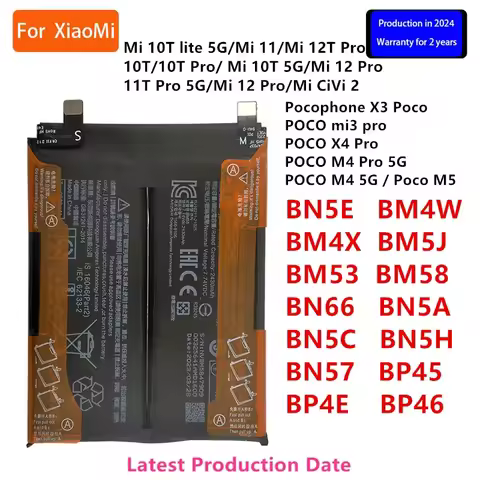 Orginal BN5E BM4W BM4X BM5J BM53 BM58 BN66 BN5A BN5C BN5H BN57 BP45 BP4E BP46 For Xiaomi 11T Pro 5G/