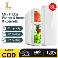 8L Mini Refrigerator Portable Cosmetic Refrigerator with freezer Compact Glass door with Led Light C