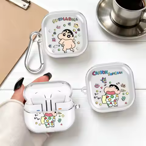 Pajamas Crayon Shin Chan Clear Earphone Cases Cover With Hook Case For Redmi Galaxy Buds 6 Pro 6Acti