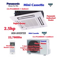 Panasonic Mini Cassette 2.5hp Aircond CS-PV24RB4H-1 &amp; CU-PV24RB4H-1 (Panel CZ-BT20HW-1) 4-Way Ceiling Mini Cassette Non-Inverter Air Conditioner R410a (22,700Btu)