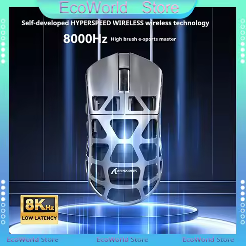 Attack Shark R3 Magnesium Alloy Gaming Mouse PAW3395 Sensor 8K Polling Lightweight Body Tri Mode Blu