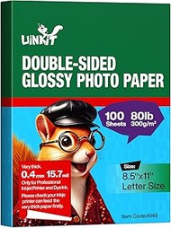 8.5x11 Thick heavyweight Cardstock Photo Paper Double Sided Glossy 11.5Mil 300Gsm - 100Sheets For In