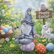 HUIMAO Resin Figurine, Little dwarf 3-Piece Set Easter Garden Gnome, Indoor Use Rustic Style Resin M