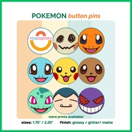 PIN BADGE Pokemon Characters Inspired Fanmade Button Pin