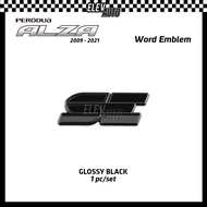 Perodua Alza 2009 - 2021 Word Emblem ALZA SE Rear Word Car Emblem Carbon Fiber Black Logo Accessorie