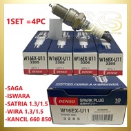 ( 1SET=4PC )DENSO Spark Plug W16EXU11 / W16EX-U11-Proton Saga OLD Iswara Wira 1.3/1.5 Satria Kancil 