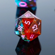 Resin Dice Set, 7 Pieces D&D RPG Dice with Box, Sharp Edge Octopus Tentacle Design, Fantasy Theme, f