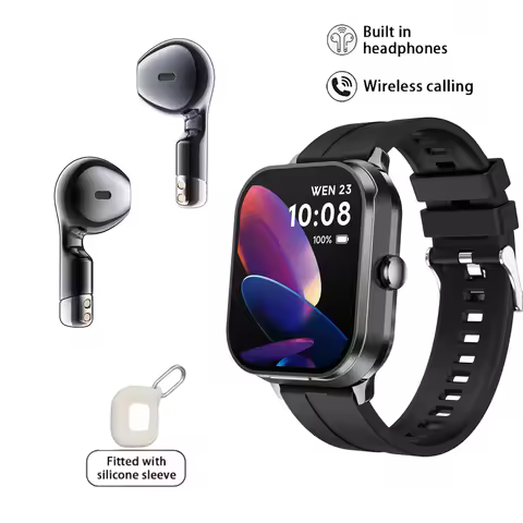 D8Pro 2-in-1 Smartwatch with 2.01" HD Display TWS Earphones Bluetooth Call & Music Multi-Sport Heart
