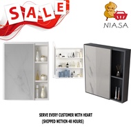 NIASA Bathroom Mirror Cabinet (space aluminum) Storage Box Mirror Toilet