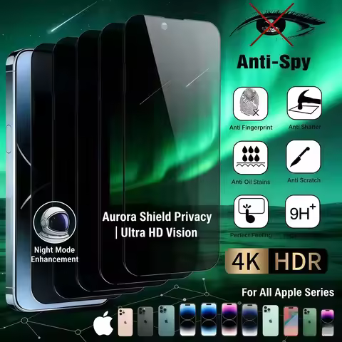1-5pcs Anti Spy Screen Protector For iPhone17Air 16e 17 16 15 14 13 12 11 Pro Max XPlus mini XS Temp