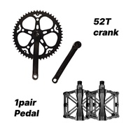 Fixie Crankset Mountain Bike Sprocket with Crank Arm Universal Bicycle Pedals for Mountain Set
