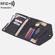Portable Passport Holder F1HQ Dompet Pasport Lelaki Panjang Pelbagai Fungsi Anti Kecurian Dompet Per