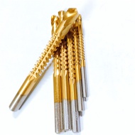 6pcs/Set 3-8mmTitanium Coated Woodworking Sawtooth Drill Bit HSS Saw Grooved Drill Slotted Electric 