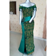 Dress Original Pua Kumbu Green Color